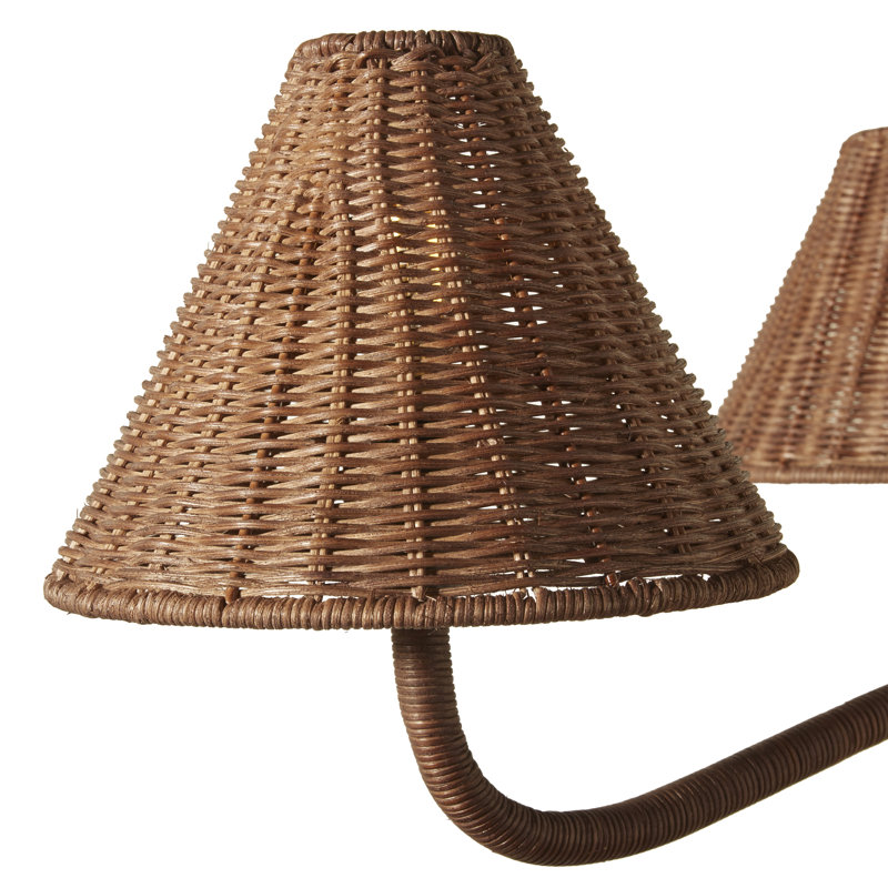 Delphine Wicker Chandelier in Dark Brown