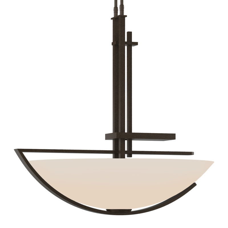 Ondrian 3 - Light Unique/Statement Bowl Pendant, Bronze, Opal