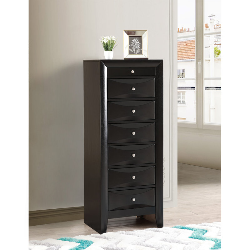 Commode 7 tiroirs pour la lingerie, noire