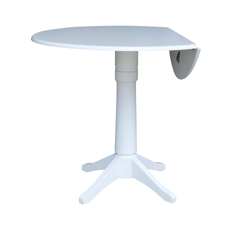 Sturges Extendable Round Solid Wood Dining Table, White