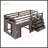 Twin Size Low Loft Bed With Cabinet And Shelf, Space-Saving Design For Modern Bedrooms-1143191953