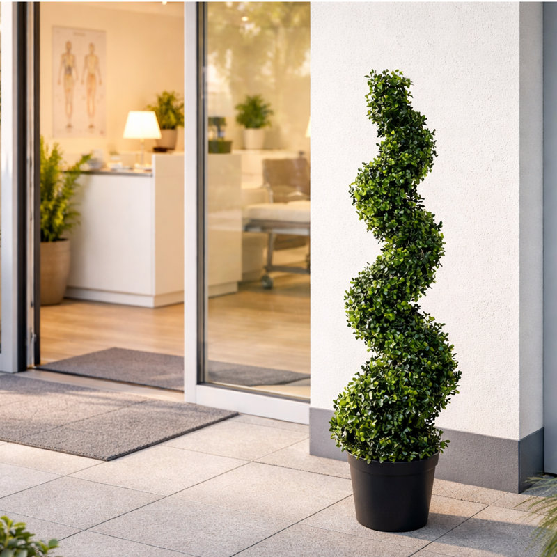 120cm Faux Boxwood Tree in Pot Liner