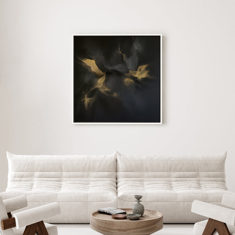 Art mural encadré abstrait rétro antique classique pour chambre à coucher, H 24 po x l 24 po, Blanc