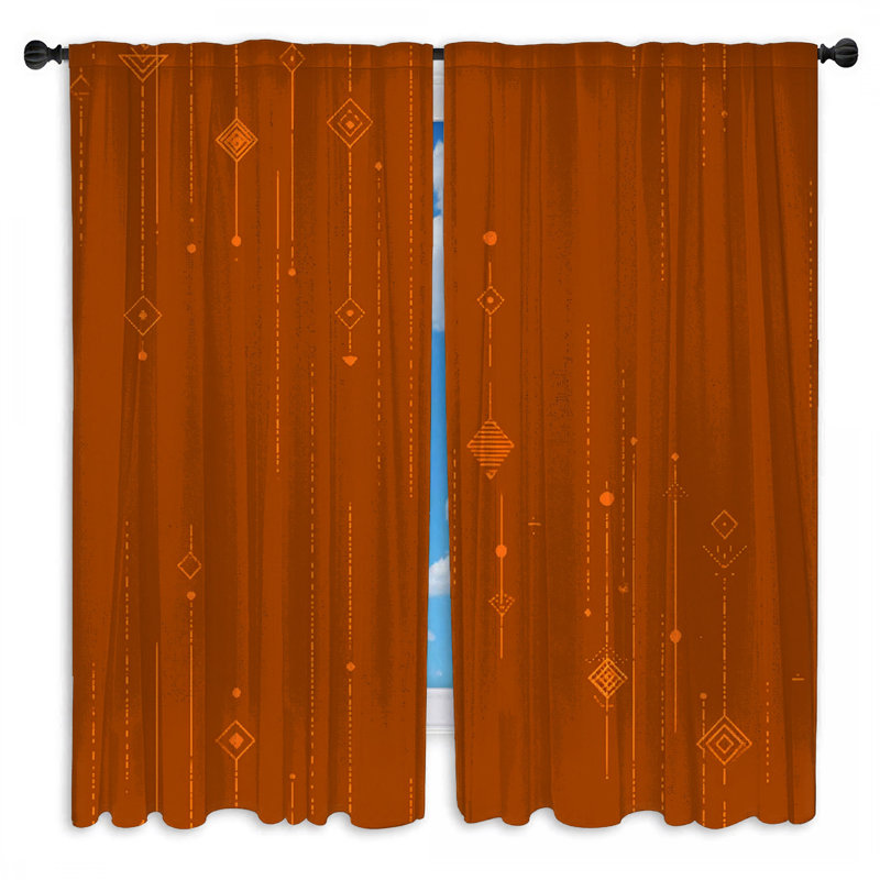 Rideaux géométriques abstraits transparents et obscurcissants - 2 panneaux, 40in x 80in - 2 panels, Transparent