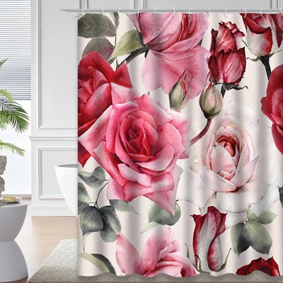 Seamless Floral Roses Watercolor Rose Flower Red with 12 Hooks