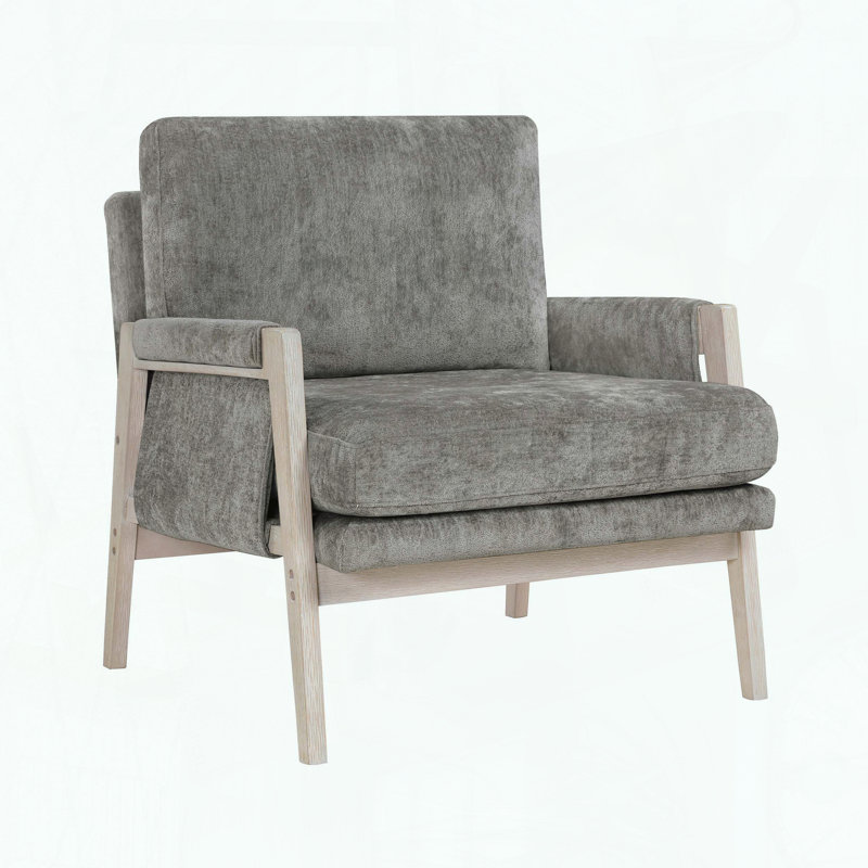Chaise d'appoint Modern Home, tissu chenille et ressorts ensachés, Gris