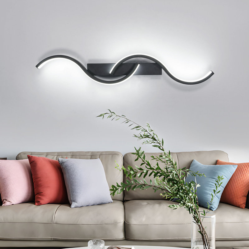 2-Light S-Shaped LED Flush Mounted Sconce