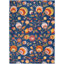 Tapis floral bleu marine / orange / jaune-384664473