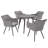 Endeavor 5 Piece Wicker Rattan Dining Set in Gray