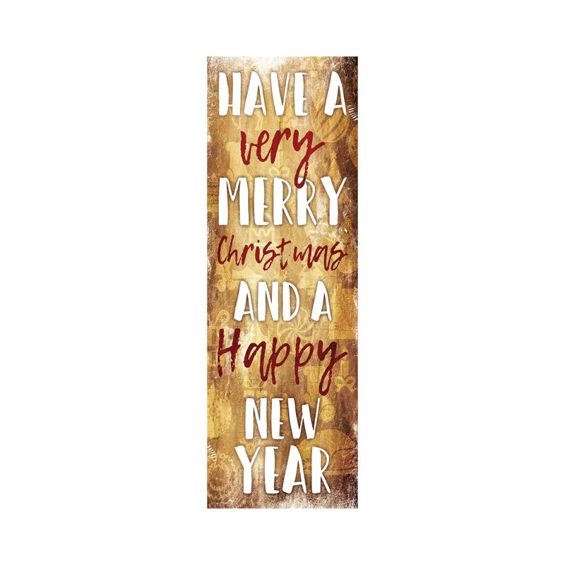 Merry New 1 Piece Wrapped Canvas Panoramic Wall Art, 121.92 cm H x 40.64 cm W x 3.175 cm D