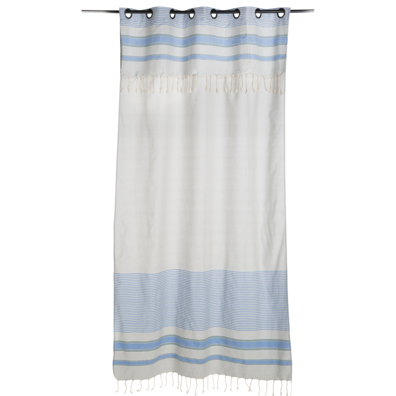 La Belle Single Curtain, Grey/Blue/Emerald Green, 140 W x 280 D cm