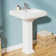 Pedestal Bathroom Sink 23" W x 19" D Rectangular Vitreous China with 3 Faucet Hole and Overflow