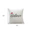 Coussin décoratif 20 "X 20" en mélange de coton blanc Believe