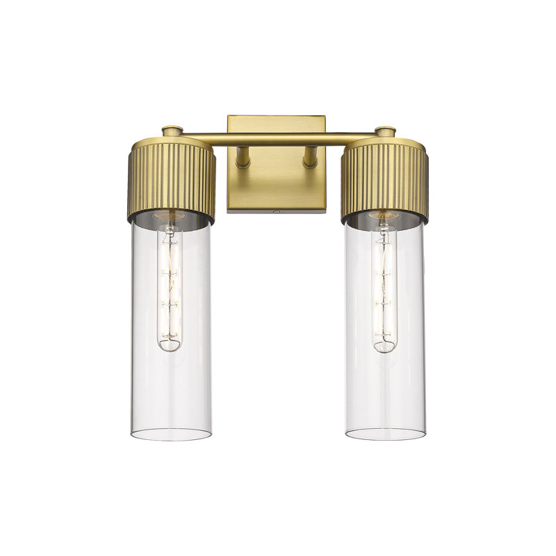 Lum 2 - Light Dimmable Bath Sconce, Brushed Brass, Clear
