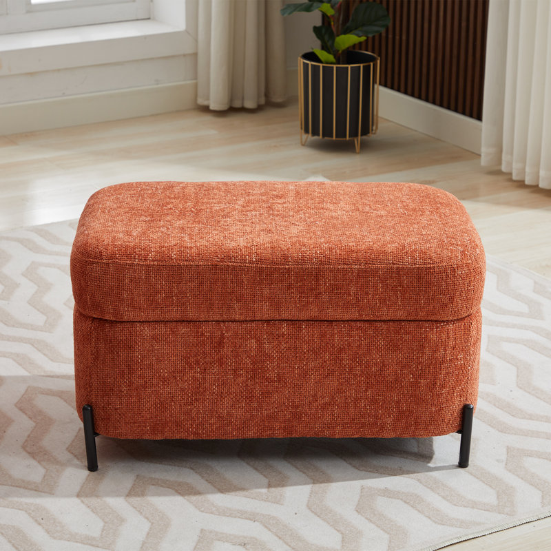 Repose-pieds avec rangement, Orange