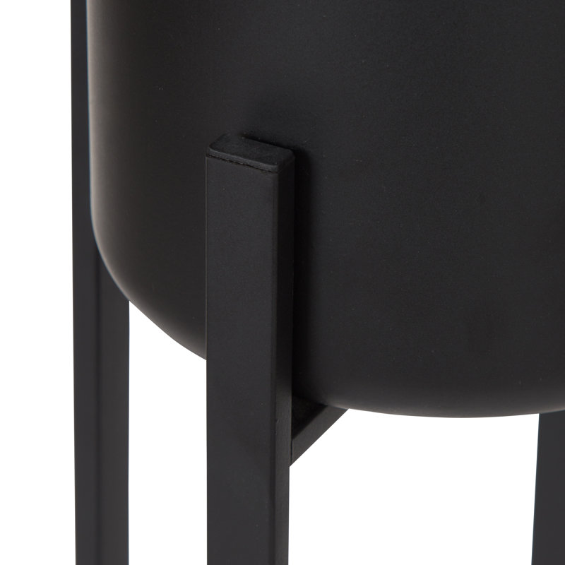 Pot de fleurs en métal Tess (ensemble de 2), Noir