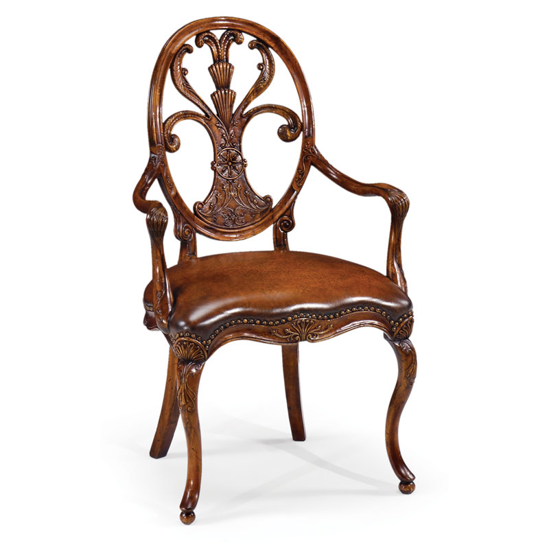 Windsor Upholstered Arm Chair, Medium Antique Chestnut, Medium Walnut
