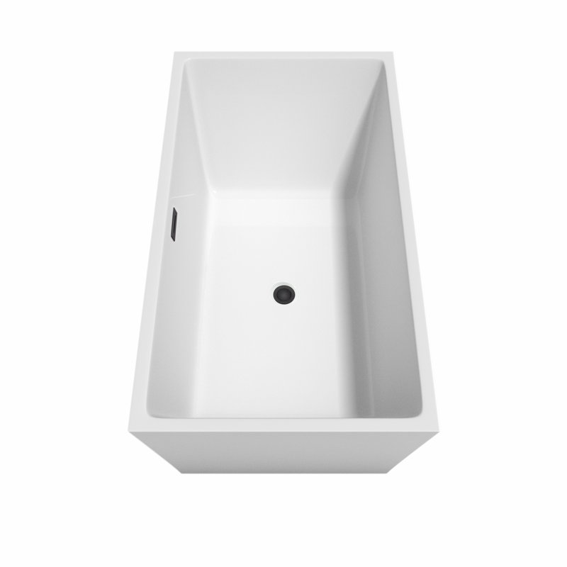 Sara 59'' x 32'' Soaking Acrylic Bathtub, Matte Black