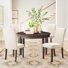 Bontrager Upholstered Nailed Trim Linen Parsons Dining Chairs with Solid Wood Legs