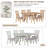 6-Piece Retro 59"L Rectangular Dining Table Set-496580431