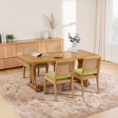 Chaises de salle à manger en rotin de style campagnard moderne Amando