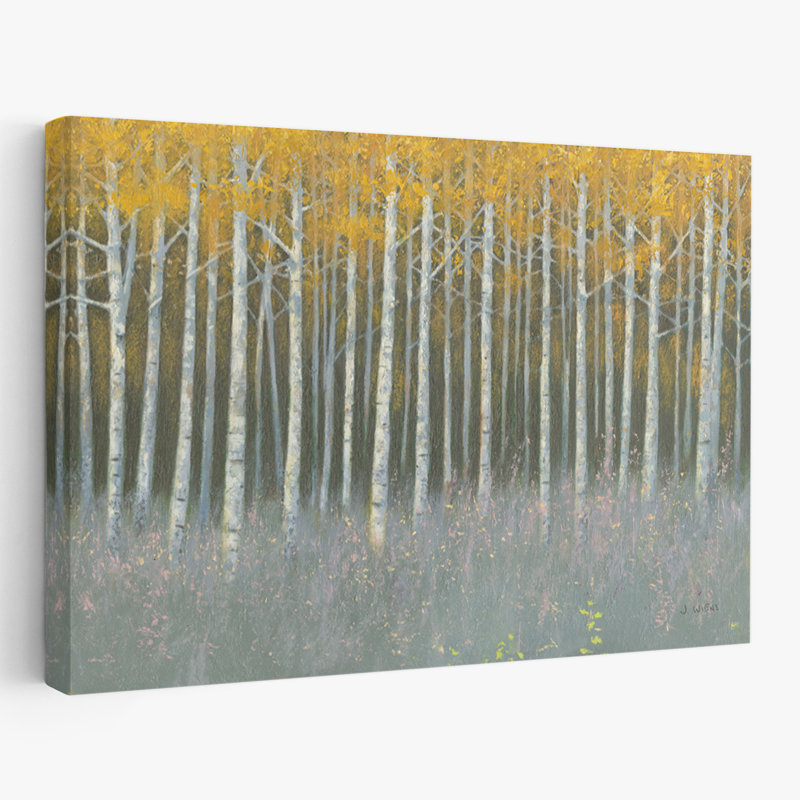 Automne et bouleau, forêt au crépuscule, H 24 po x l 36 po