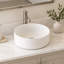 Lavabo-vasque rond en céramique blanche de 31,5 cm (12,4 po), modèle moderne à poser sur le comptoir, avec bonde de 4,4 cm (1,75 po).