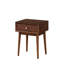 Élégante table de bout à finition brune avec glissières de roulement et tiroir décoratif de 1 po pour la maison