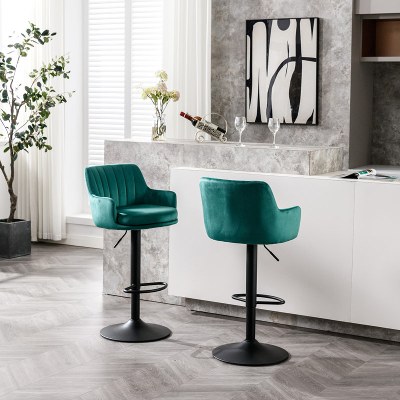 Adjustable Bar Stools In With Back And Footrest, Of 2 For Home Kitchen Pub Use 2 Fit Counter Height