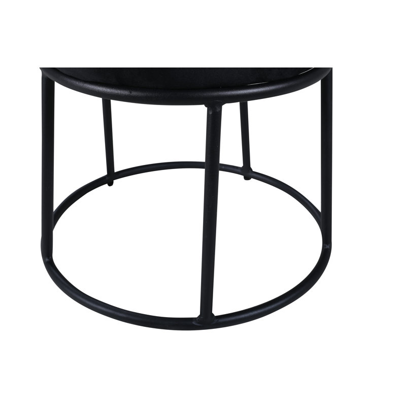 Horst 45.5cm Wide Round Ottoman, Black