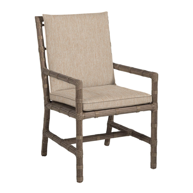 Newport Patio Dining Armchair with Cushions, Welt, Newport #66 Burlap, Canvas Sand