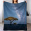 Jeté en flanelle Elephant Tree Stars, couverture douce et chaude pour salon-134322811