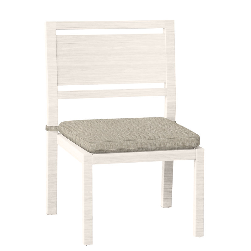 Chaise d'appoint d'extérieur en aluminium forgé Avondale, Welt, Craie, Sable à chevrons