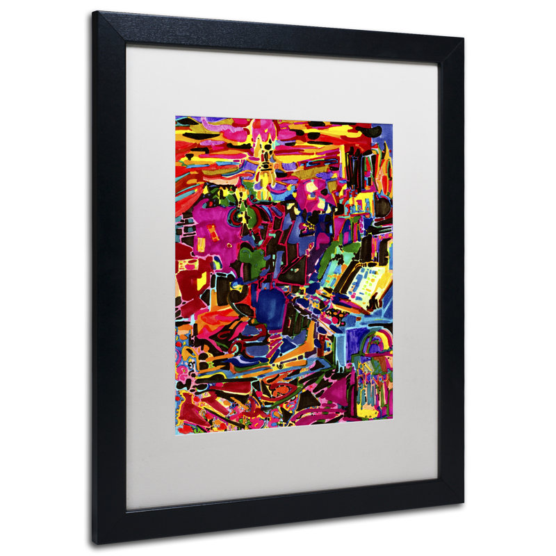 «Fire in the Arcade», reproduction d'impression encadrée, H 20 po x l 16 po x P 0,5 po, Blanc