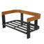 Ensemble de meubles de patio 4 pièces avec cadre noir et coussins beiges
