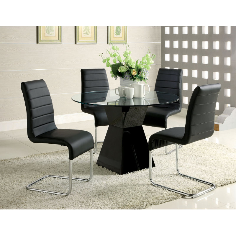 Coetta 5-Piece Dining Table Set, Black