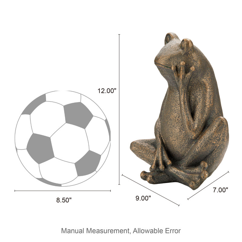 12''H MGO Bronze Sitting Frog Statue