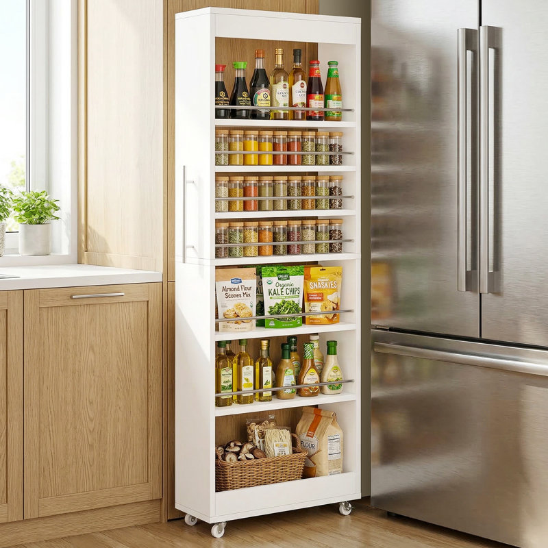 73" Tall Rolling Storage Cart, 7-Tier Shelving Rack Unit