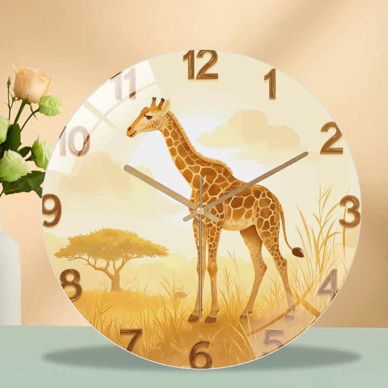 Horloge murale girafe 12 po
