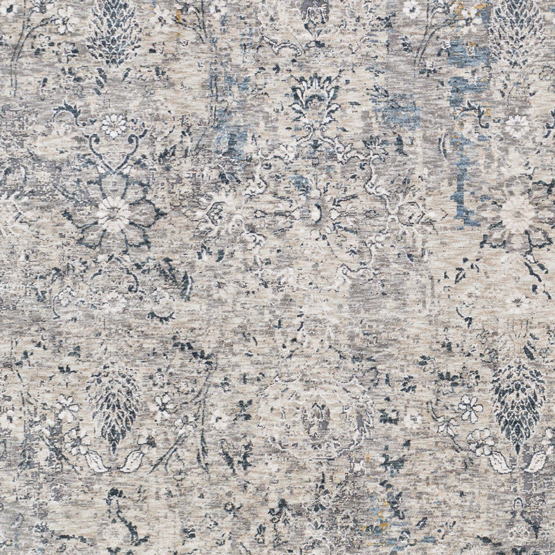 Tapis abstrait gris clair, Rectangle 6 pi 7 po x 9 pi 6 po