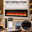 Cheminée électrique intelligente WiFi 60 po, murale/encastrable, 16 couleurs de flamme, télécommande et application compatibles avec Alexa, chauffage d'appoint avec minuterie de 9 h et thermostat pour salon/chambre-1739410361