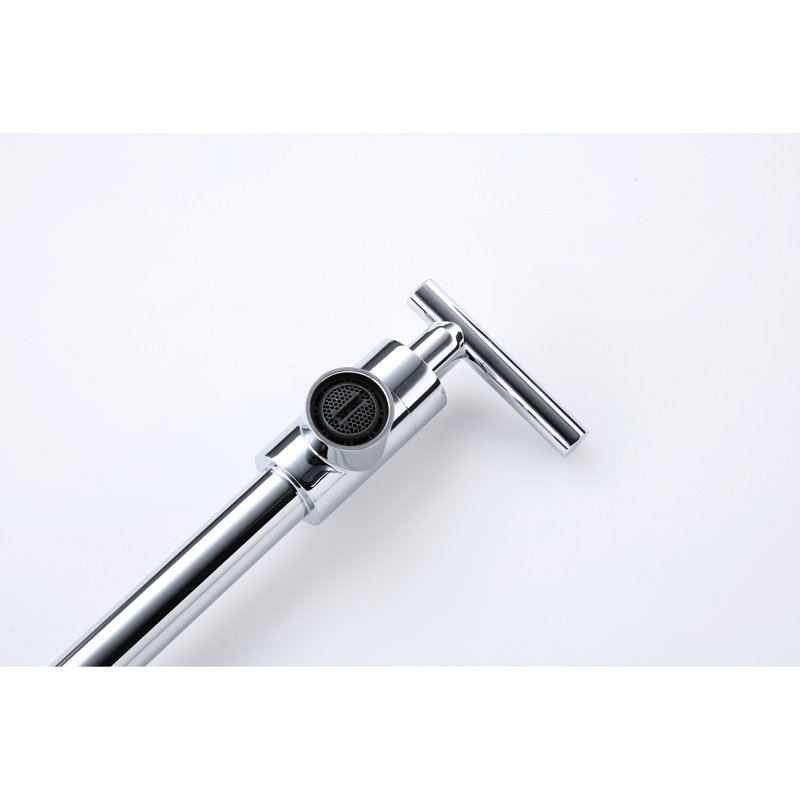 Folding Pot Filler Faucet For Kitchen, Wall Mounted, 360 Swivel, Brass, , Double Handle Design Precise And Efficient Water Supply, To Control Flow,