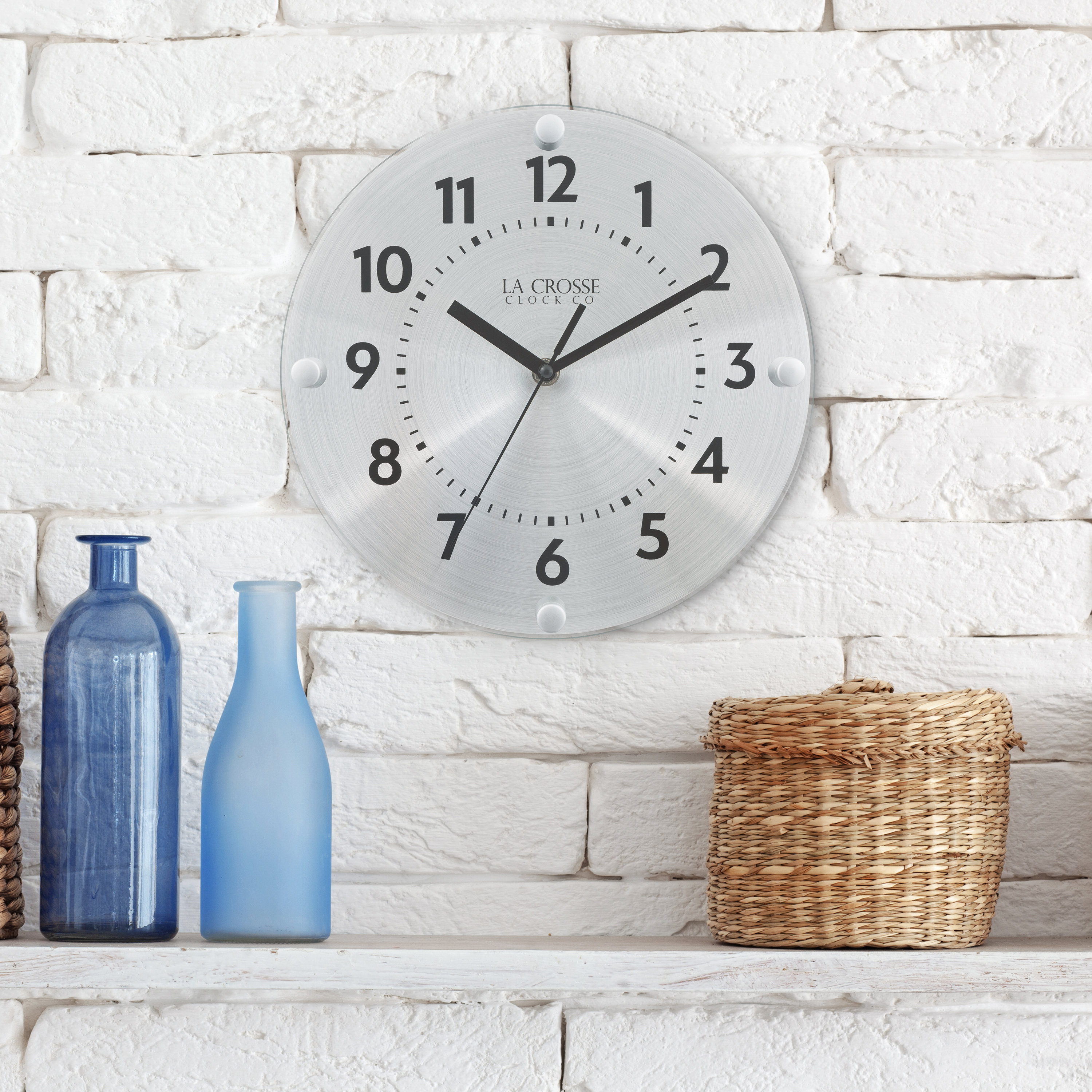 Ebern Designs Clock 10-inch Orion Metal Wall Clock with Silent Movement ...