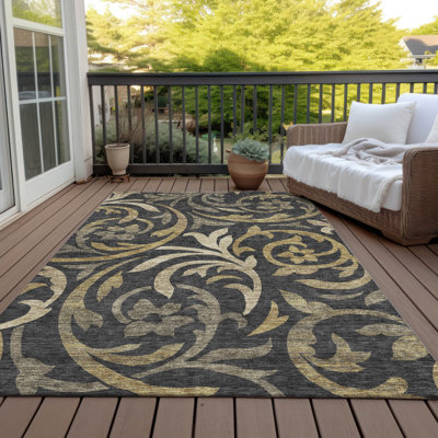 Tapis noir en polyester tissé à la machine Fritch