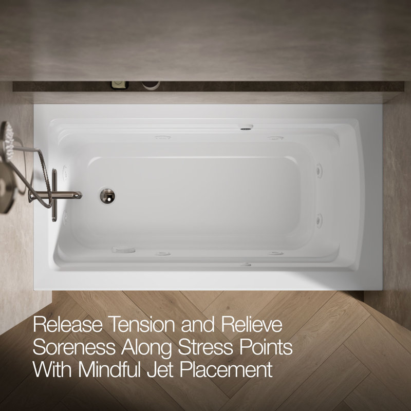 Archer® 60" x 32" Alcove Whirlpool, Left, White