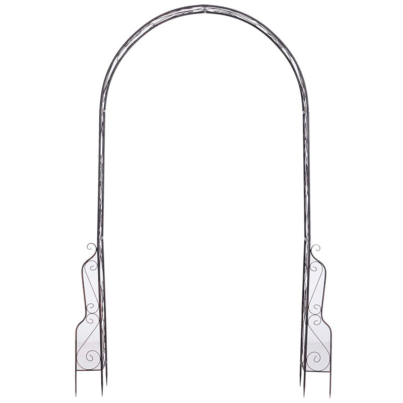 Arche de jardin en métal noir de 2,3 m (7,5 pi) pour allée extérieure