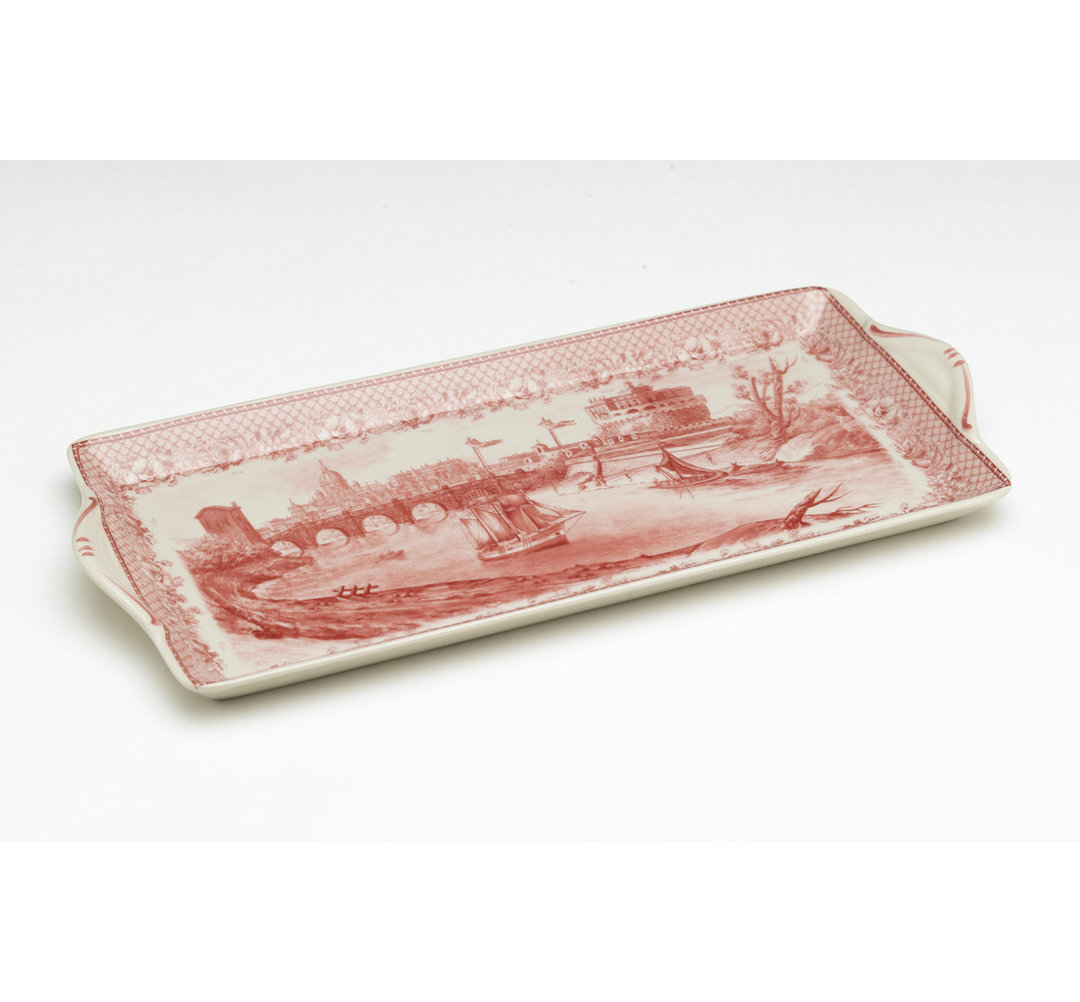 Stukes Porcelain Serving Tray Charlton Home® 