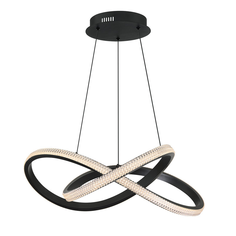 Luminaire suspendu géométrique à 1 lumière DEL Claireville, H 87 po x l 24 po x P 24 po