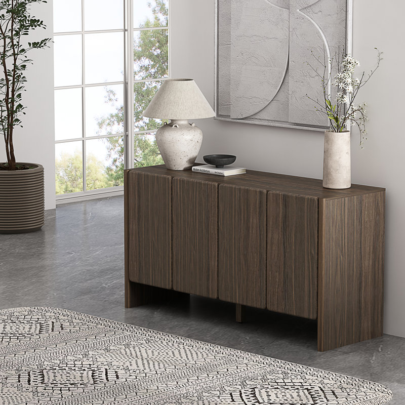 Buffet 60 "en noyer brun Linda, Noyer brun