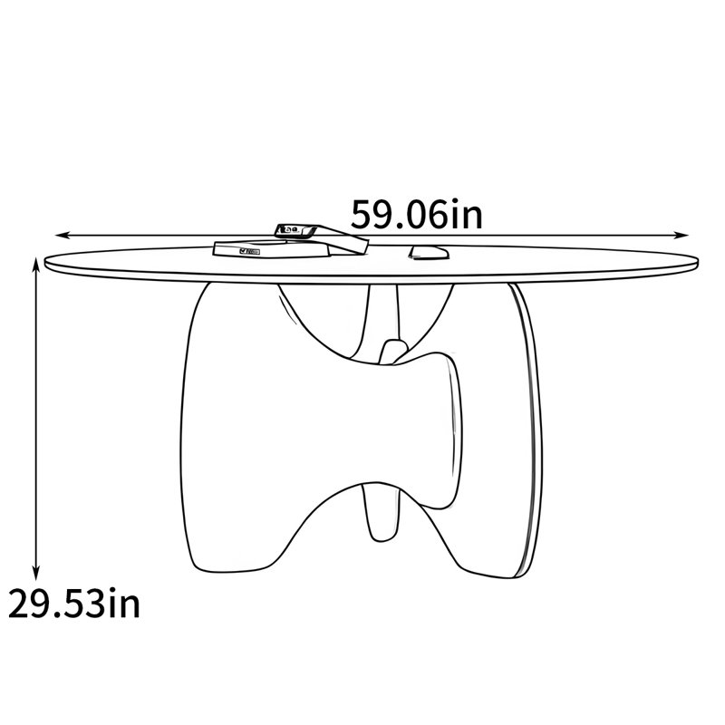 Table de salle à manger Priester, H 29,53 po x L 59,06 po x l 59,06 po